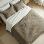 Colcha lisa acolchada Marrón tacto suave