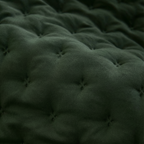 Colcha lisa acolchada Verde Botella tacto suave