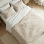 Colcha lisa acolchada Beige Claro tacto suave