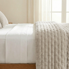 Colcha lisa acolchada Beige Claro tacto suave