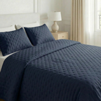 Colcha lisa acolchada Azul Oscuro tacto suave