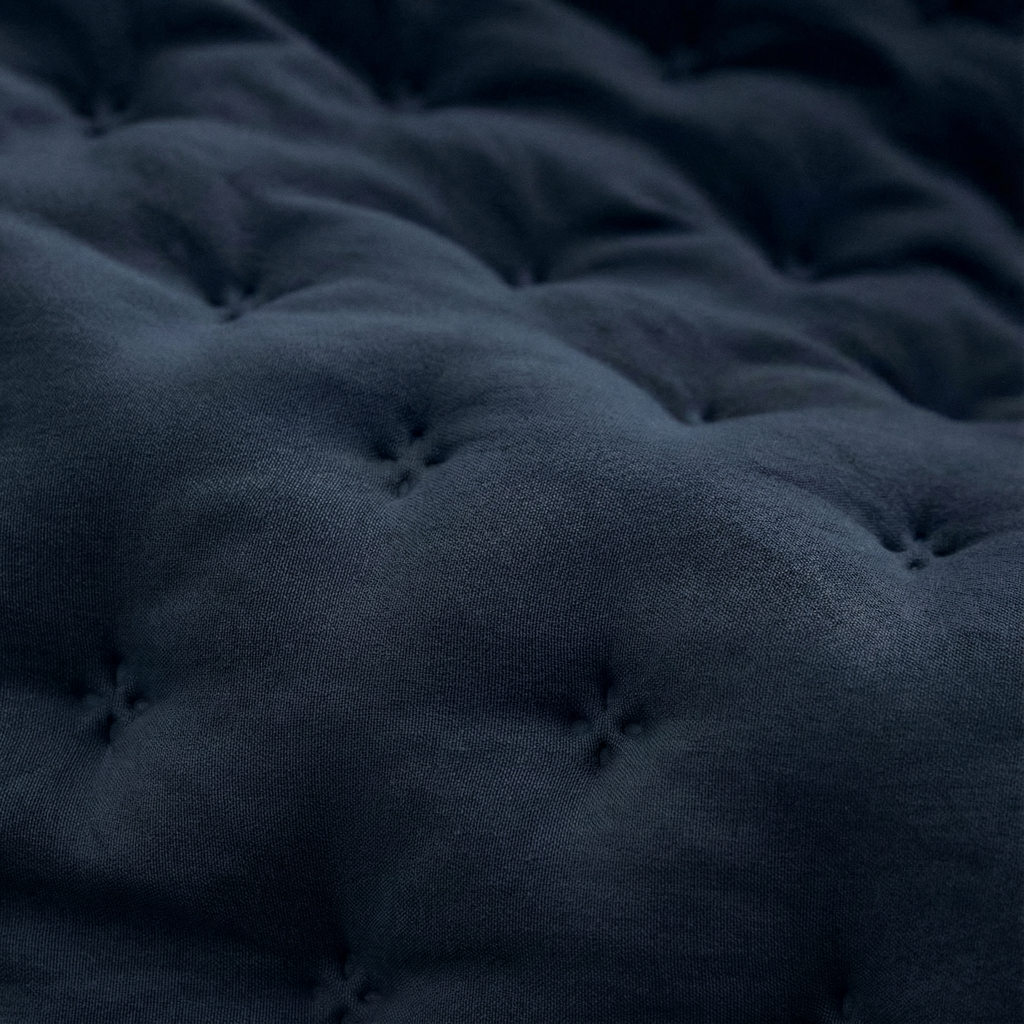 Colcha lisa acolchada Azul Oscuro tacto suave