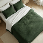 Colcha lisa acolchada Verde Botella tacto suave