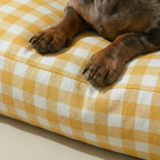 Cama para mascota gruesa y acolchada con acabado antimanchas Vichy Amarillo