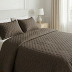 Colcha lisa acolchada Marrón Oscuro tacto suave