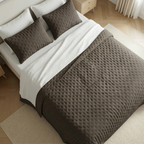 Colcha lisa acolchada Marrón Oscuro tacto suave