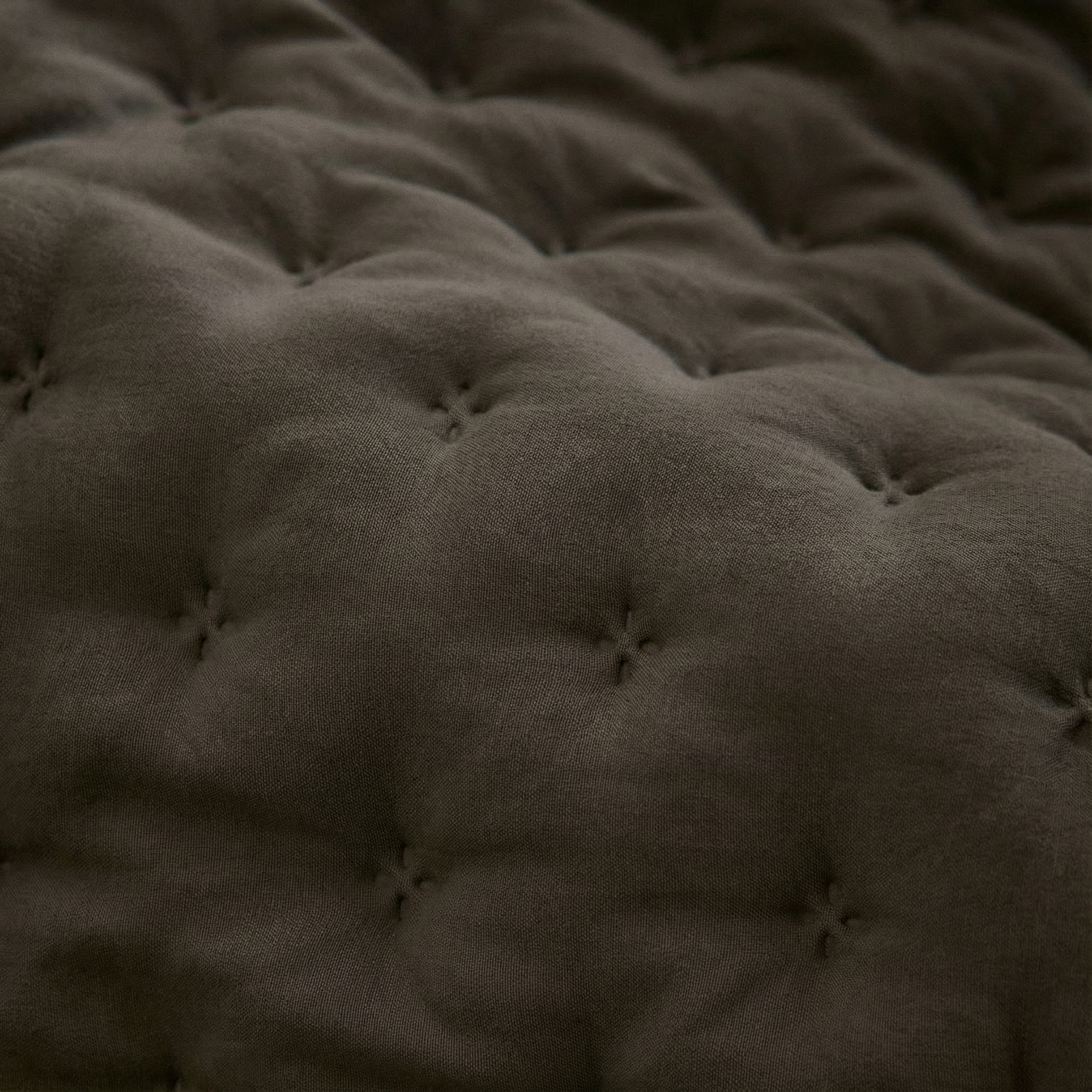 Colcha lisa acolchada Marrón Oscuro tacto suave
