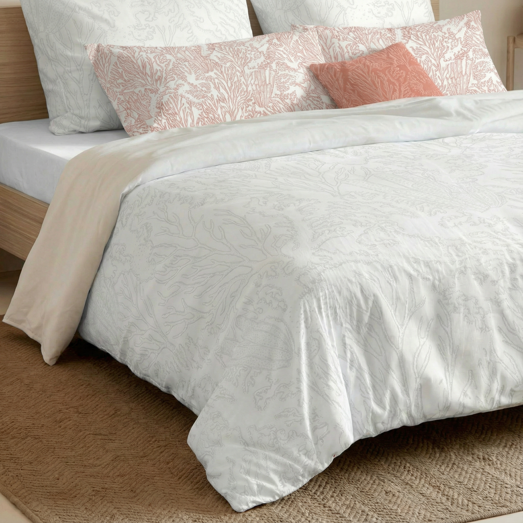 Begur Grey 200 Thread Count Percale Duvet Cover