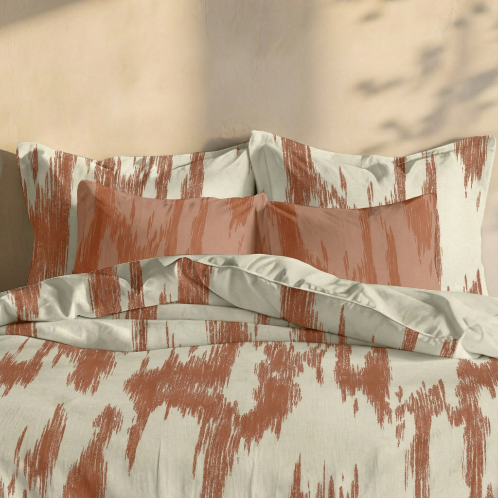 Housse de couette en percale, 200 fils/cm², coloris Mahón Terracotta