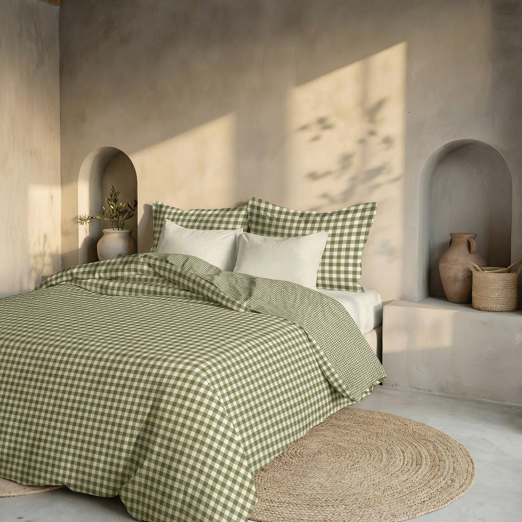 Funda nórdica reversible Aielo Verde percal 200 hilos