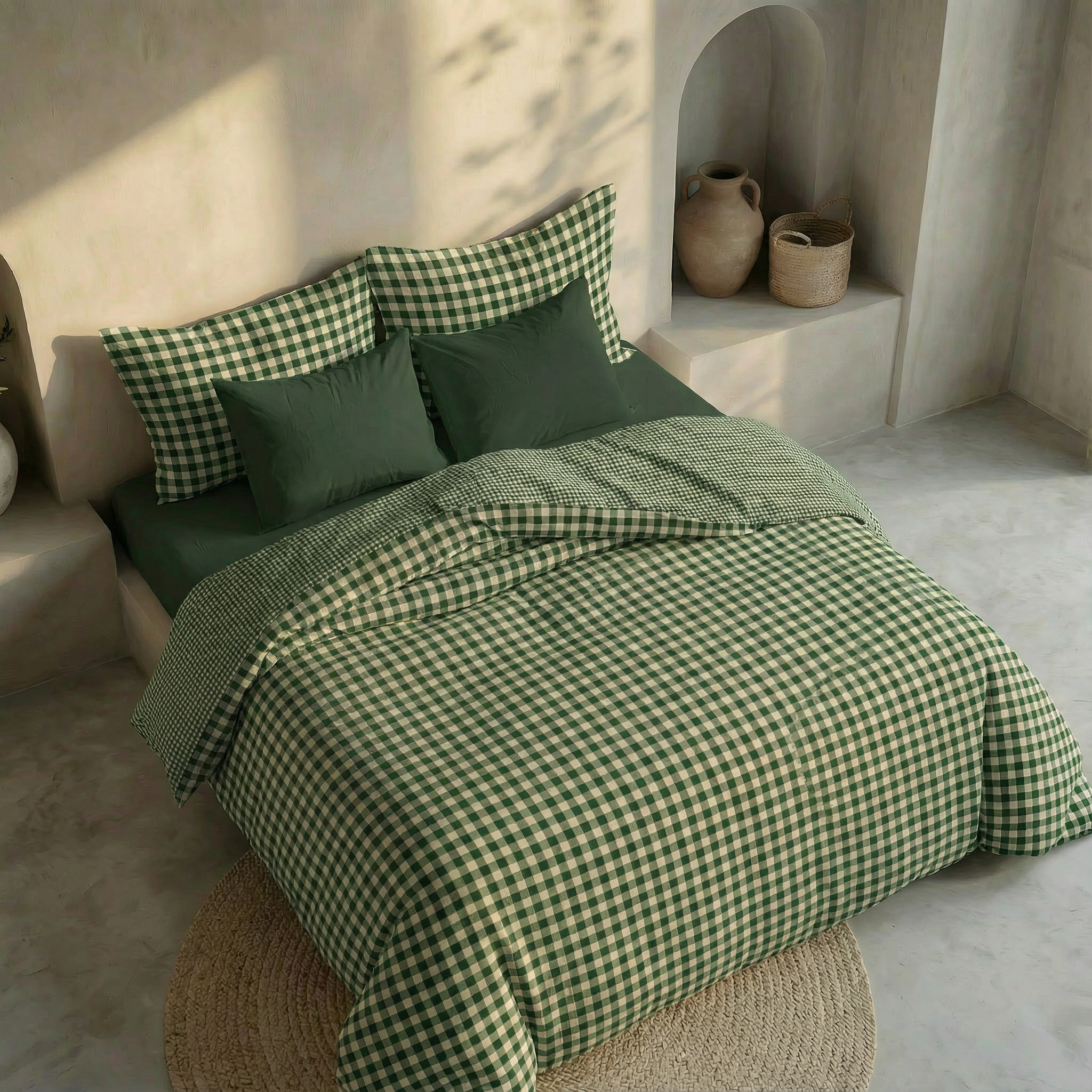 Housse de couette réversible Aielo Botella, percale 200 fils
