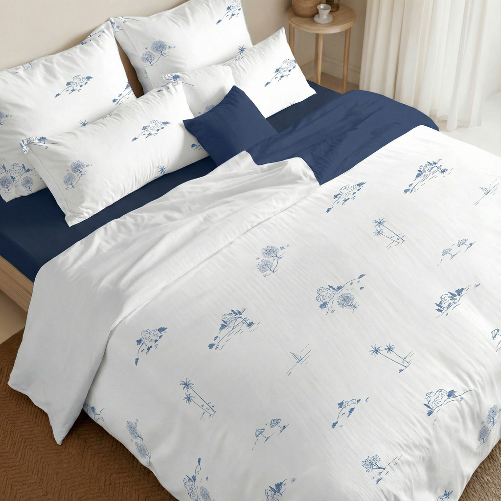 Mareny percale duvet cover, 200 thread count