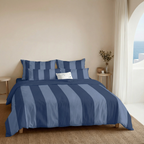 Romani Blue percale duvet cover, 200 thread count