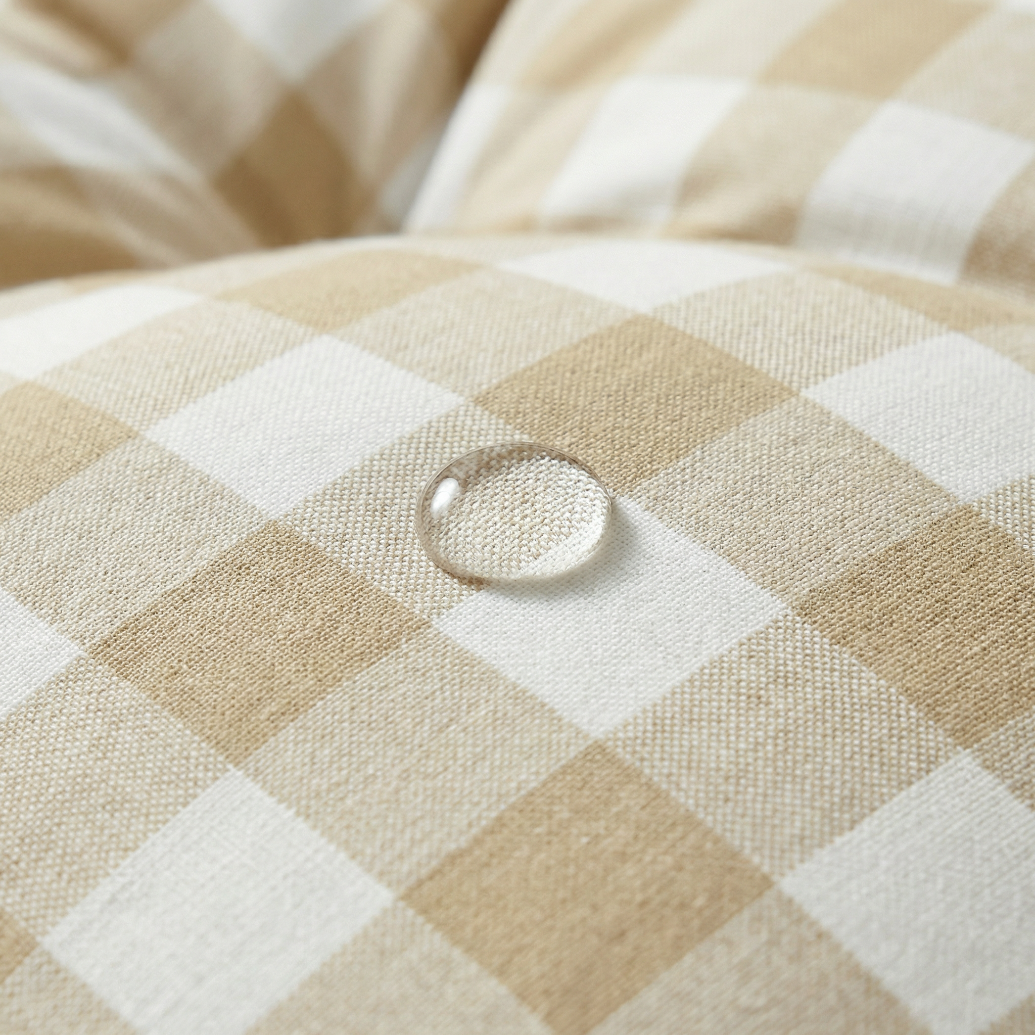 Cama para mascota gruesa y acolchada con acabado antimanchas Vichy Beige