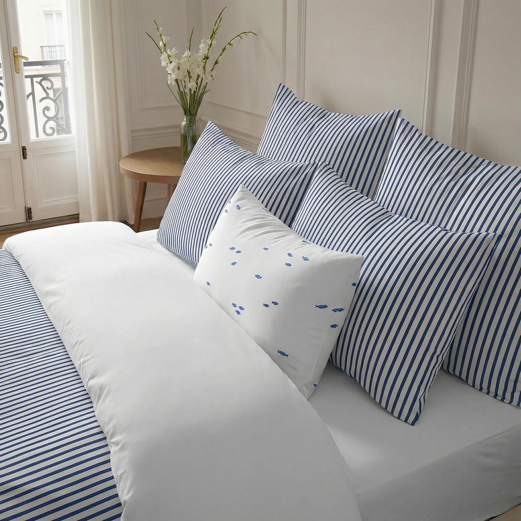 Tavernes percale duvet cover, 200 thread count