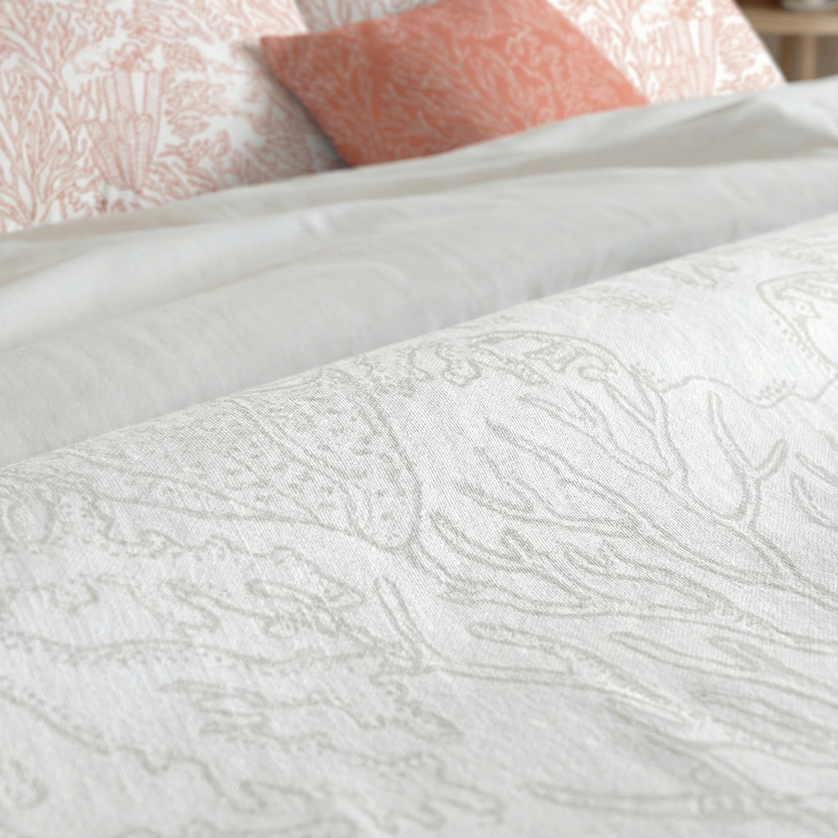 Begur Grey 200 Thread Count Percale Duvet Cover
