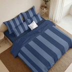 Romani Blue percale duvet cover, 200 thread count