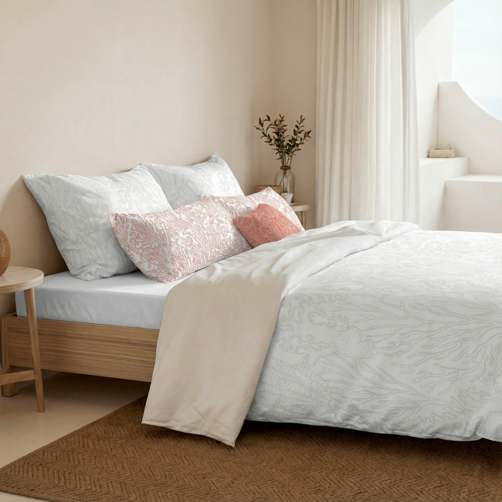 Begur Grey 200 Thread Count Percale Duvet Cover