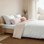 Begur Grey 200 Thread Count Percale Duvet Cover