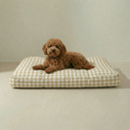 Cama para mascota gruesa y acolchada con acabado antimanchas Vichy Beige
