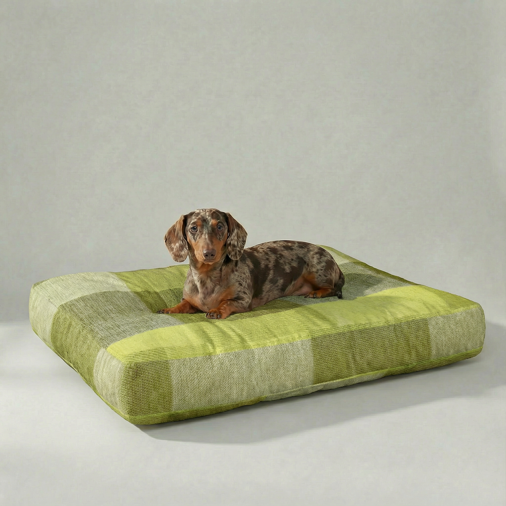 Thick, padded pet bed with stain-resistant finish, Bath Green