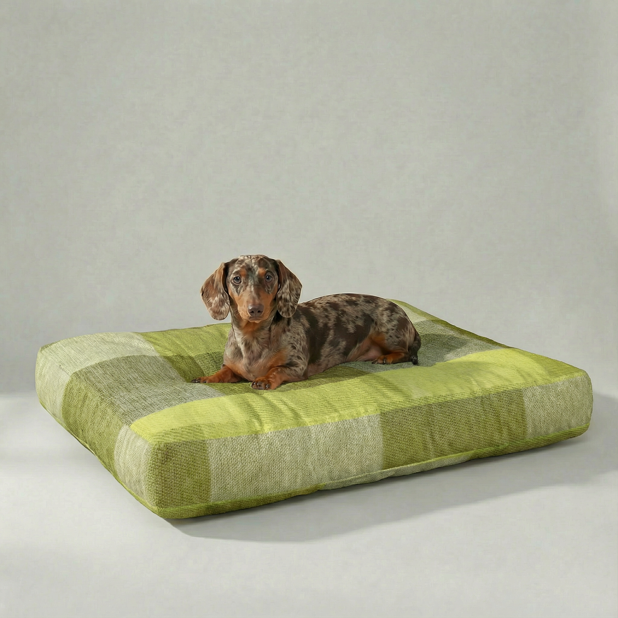 Thick, padded pet bed with stain-resistant finish, Bath Green