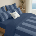 Romani Blue percale duvet cover, 200 thread count