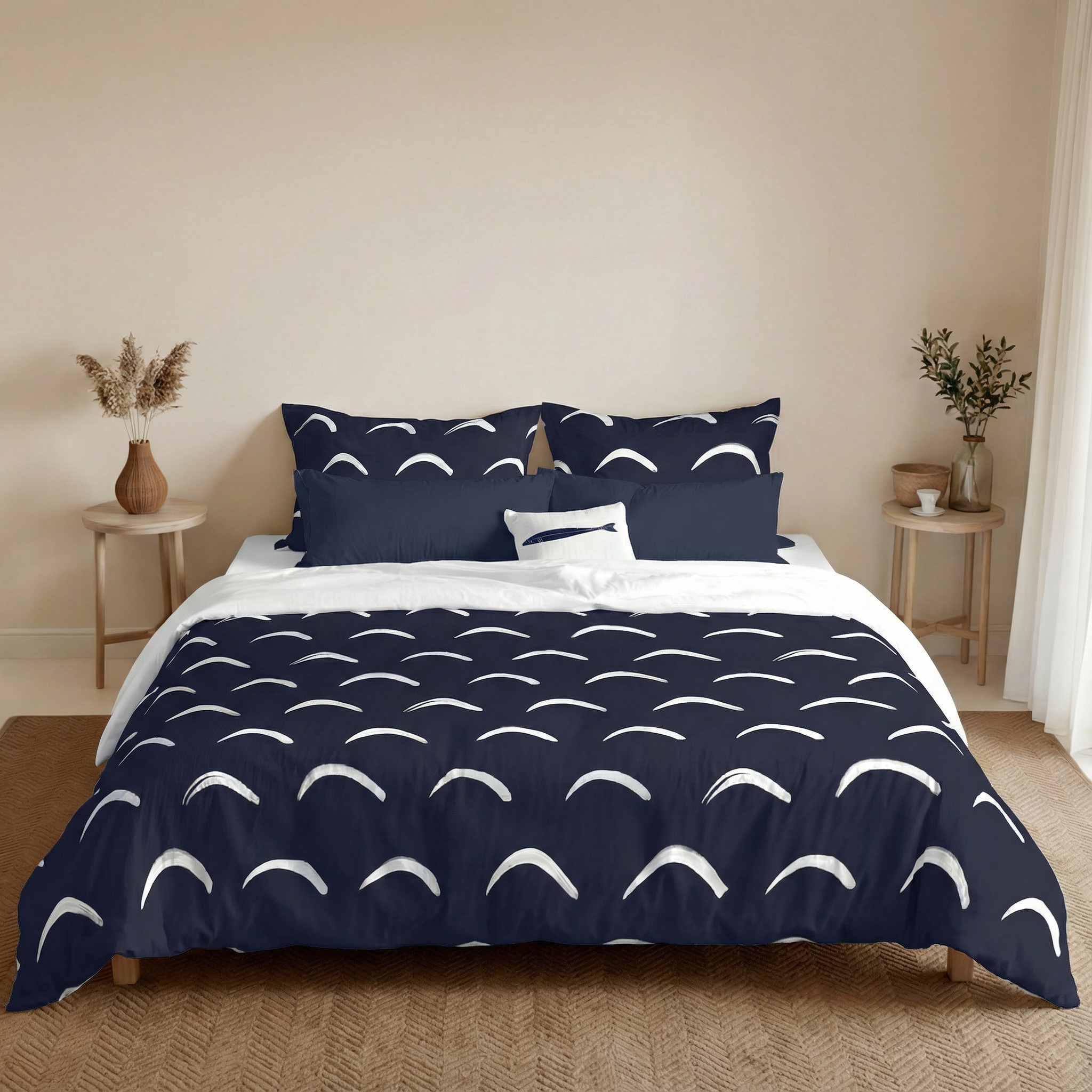 Housse de couette Calella Bleu 200 fils