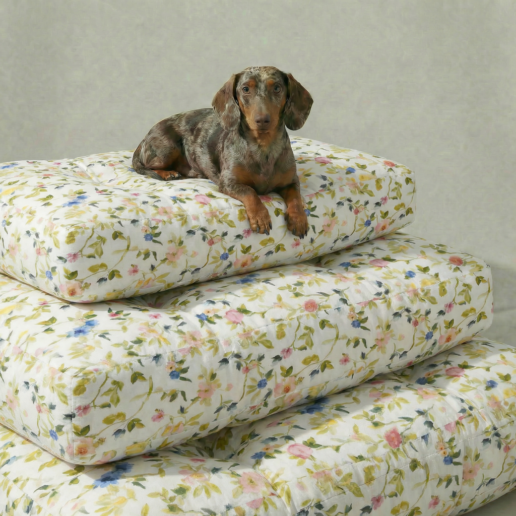 Cama para mascota gruesa y acolchada con acabado antimanchas Leeds Verde