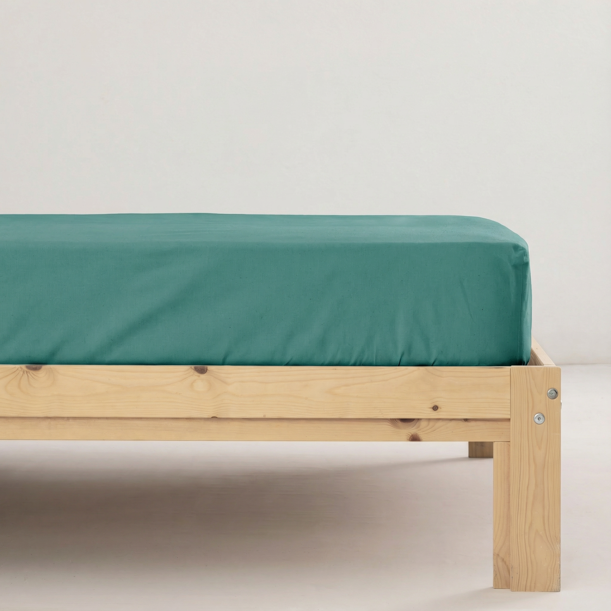 Plain fitted sheet Turquoise 100% cotton