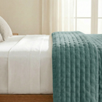 Colcha lisa acolchada Azul Turquesa tacto suave