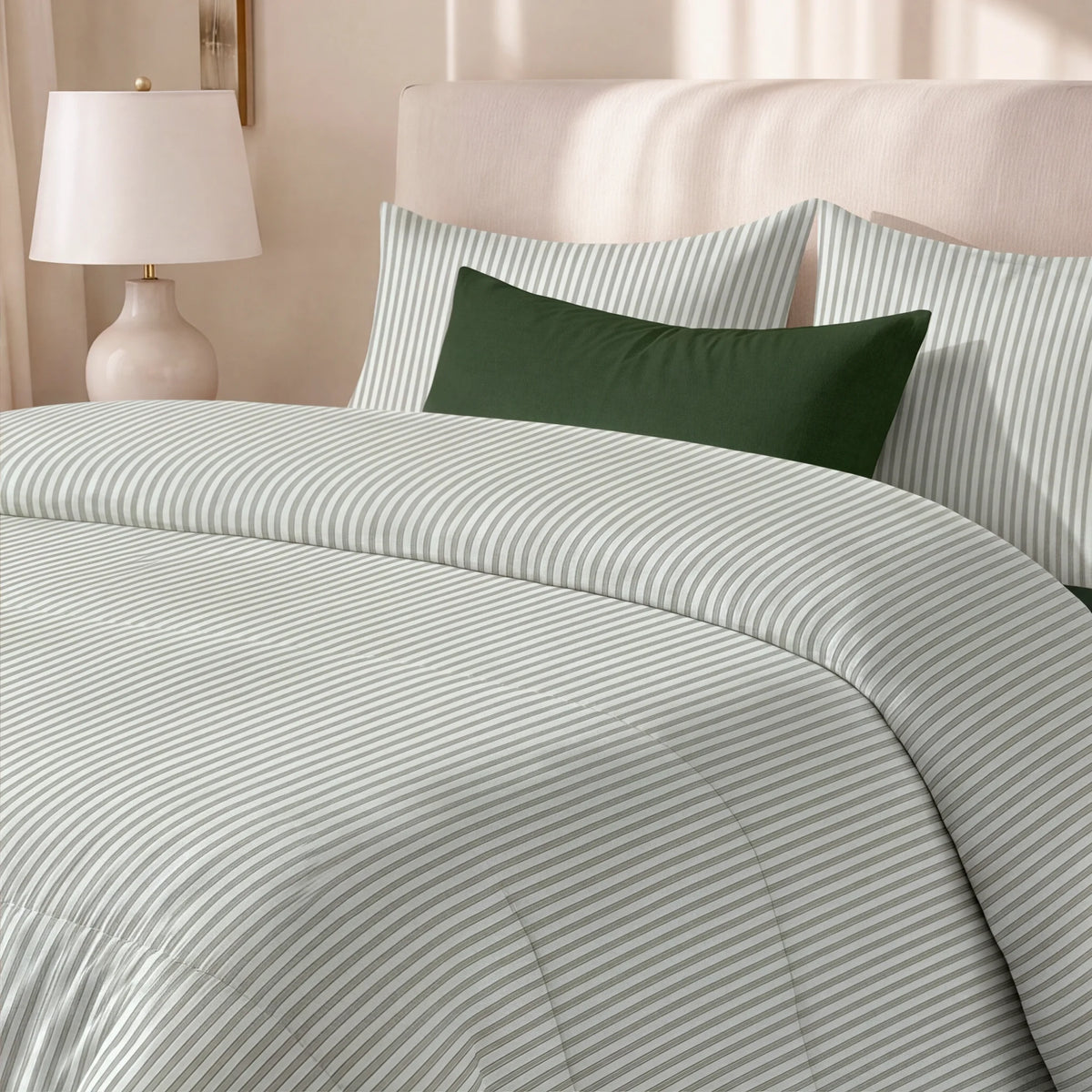 Edredón estampado acolchado Divit Verde tacto suave