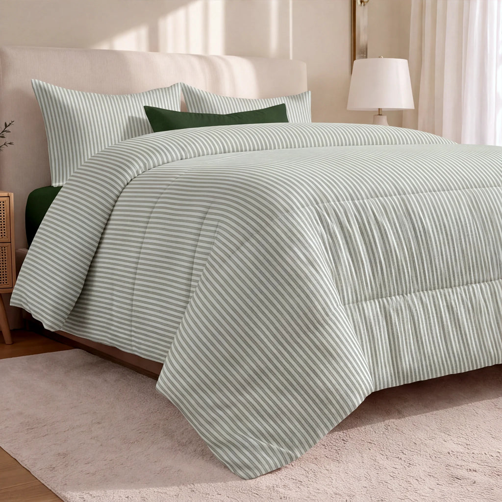 Edredón estampado acolchado Divit Verde tacto suave