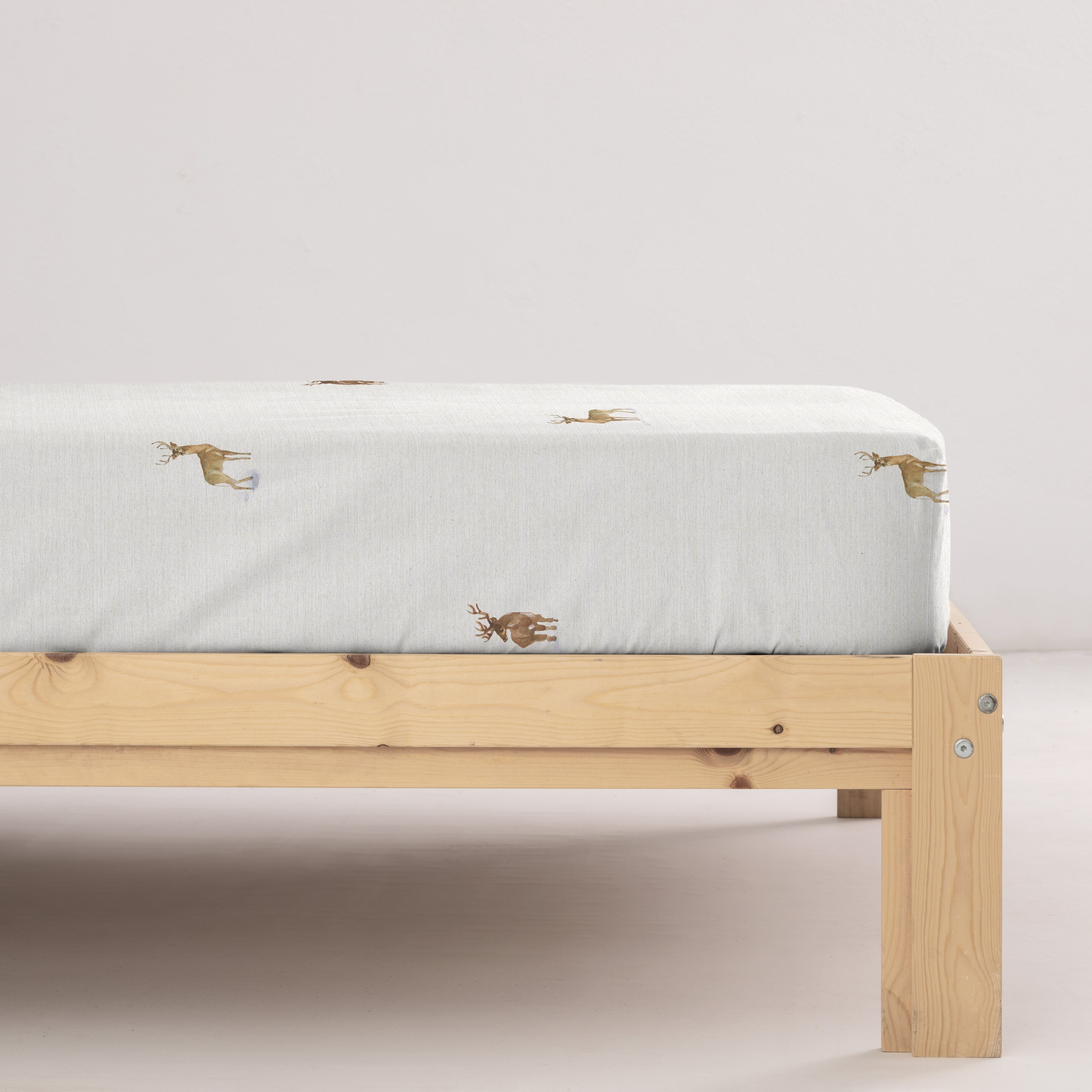Forest Deer fitted sheet 100% cotton