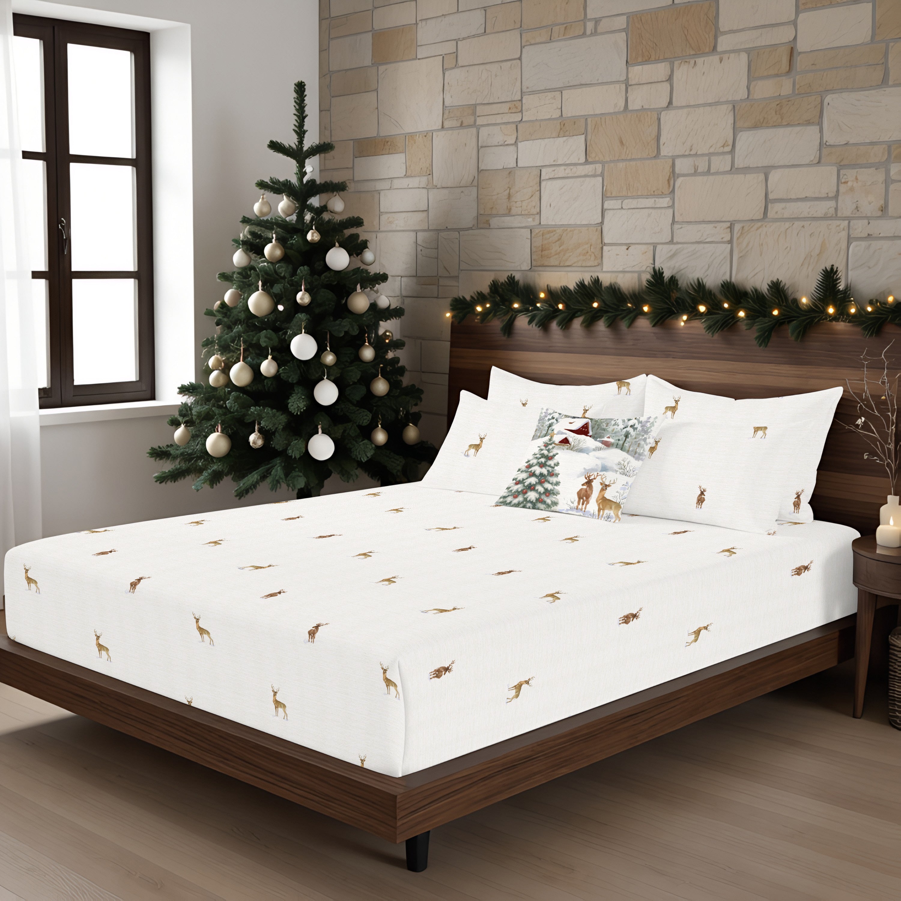 Forest Deer 100% cotton sheet set