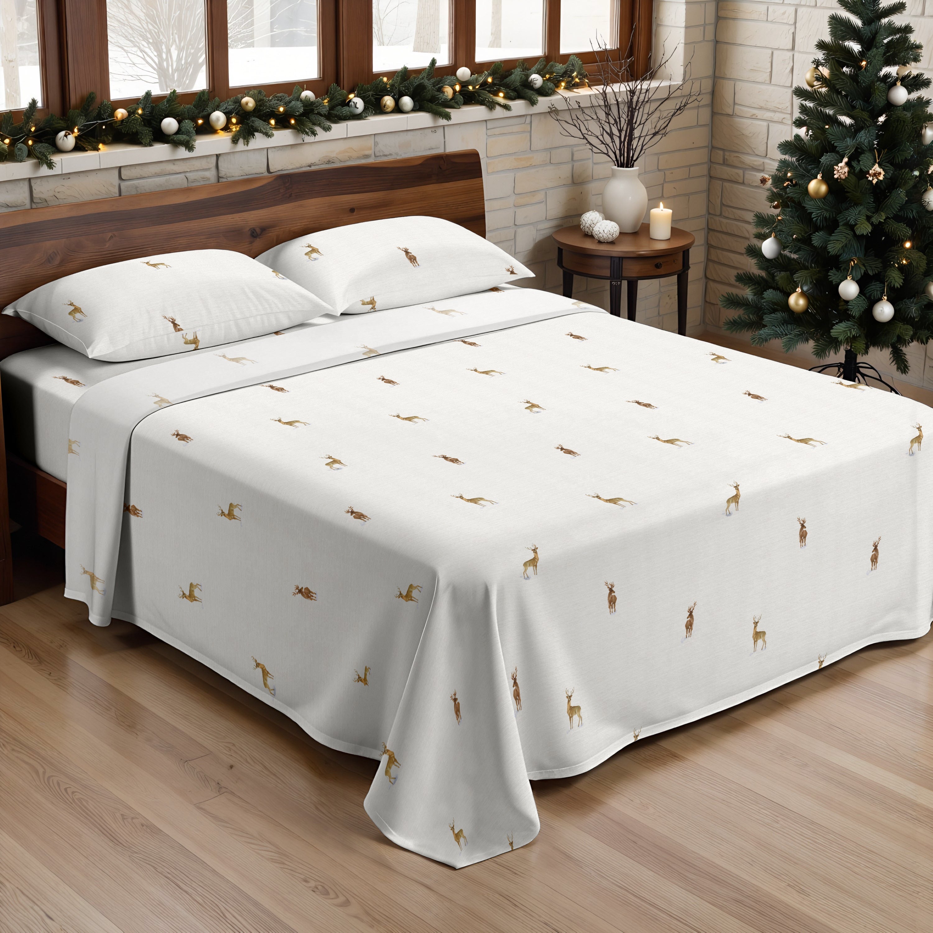 Forest Deer 100% cotton sheet set