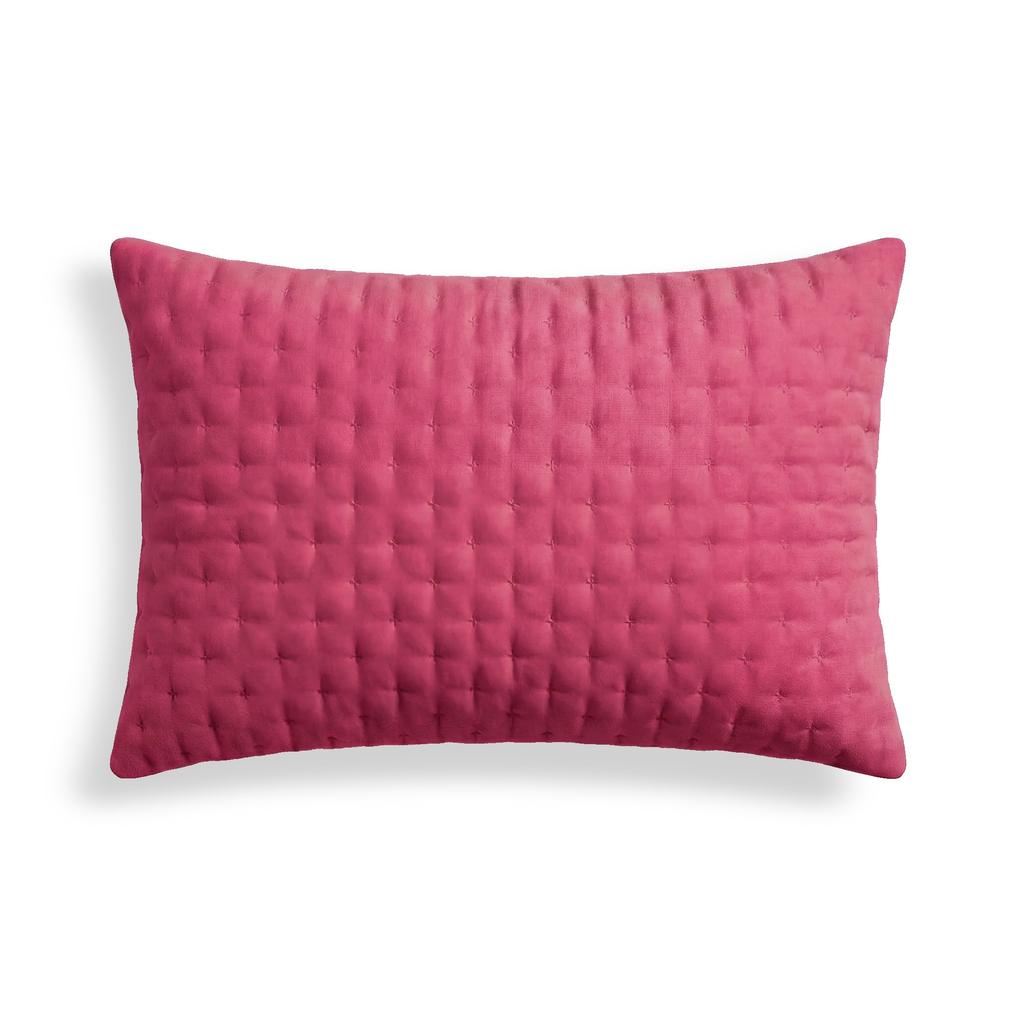 Housse de coussin matelassée unie Fuchsia 30x50 cm
