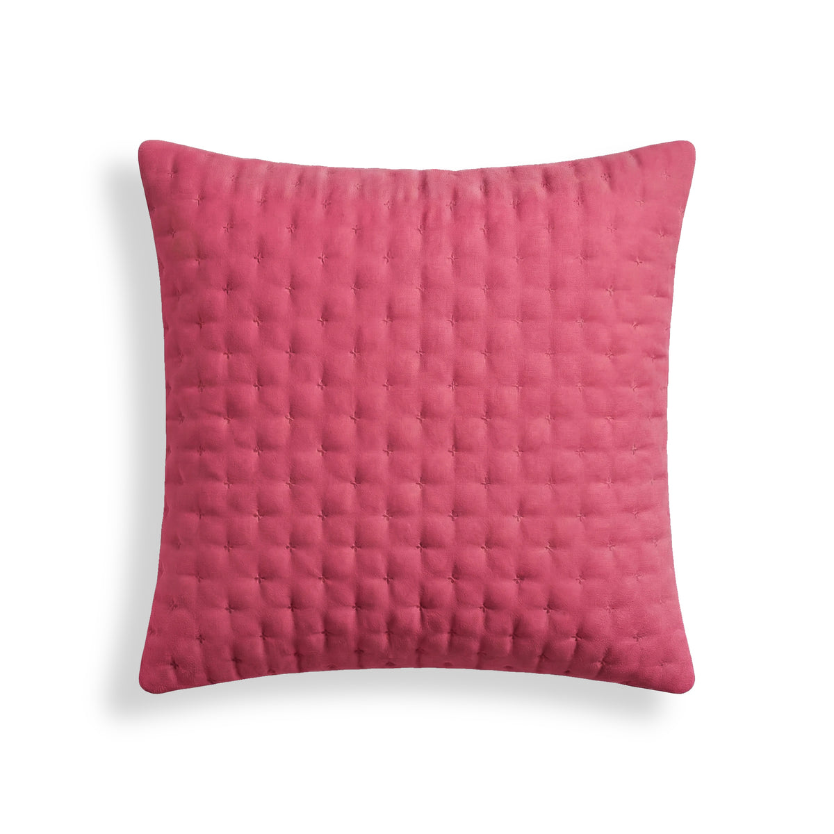 Taie d'oreiller matelassée unie Fuchsia 65x65 cm