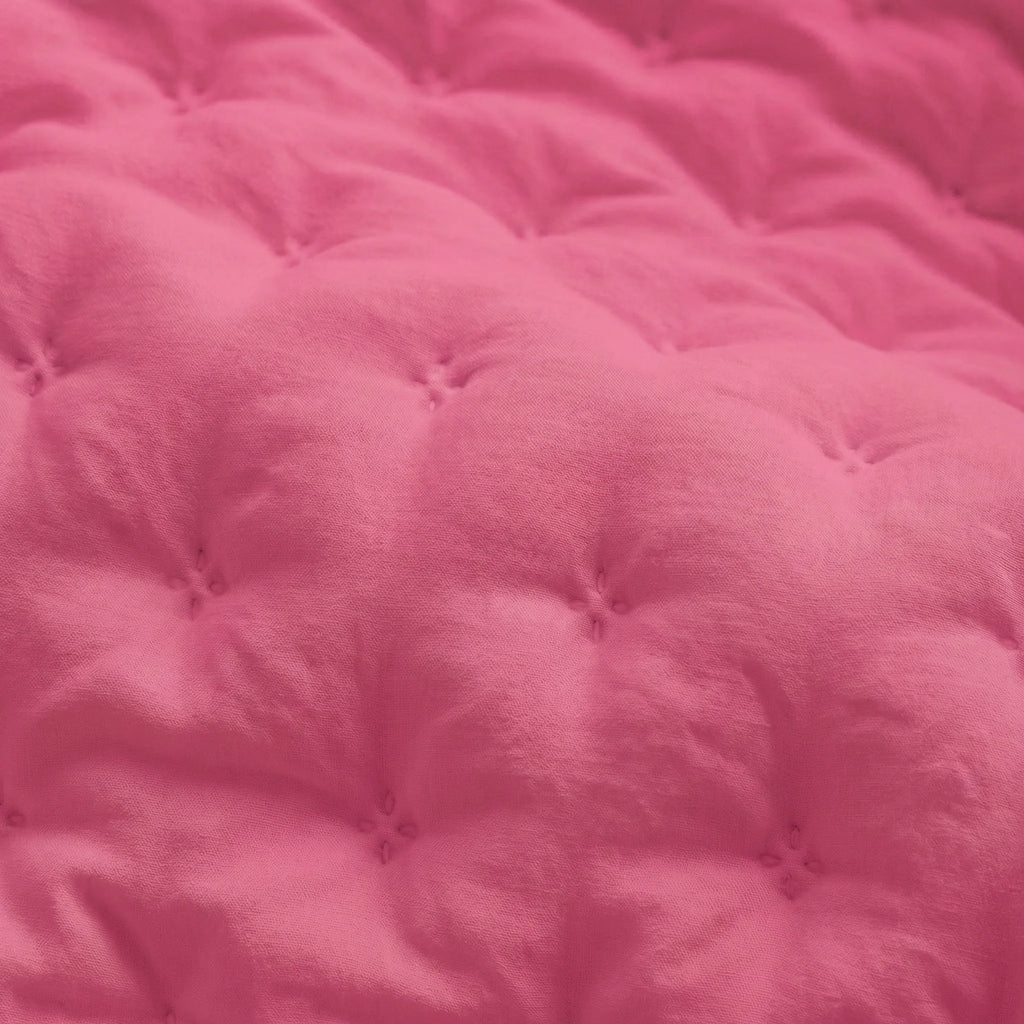 Couvre-lit matelassé uni, fuchsia, doux au toucher