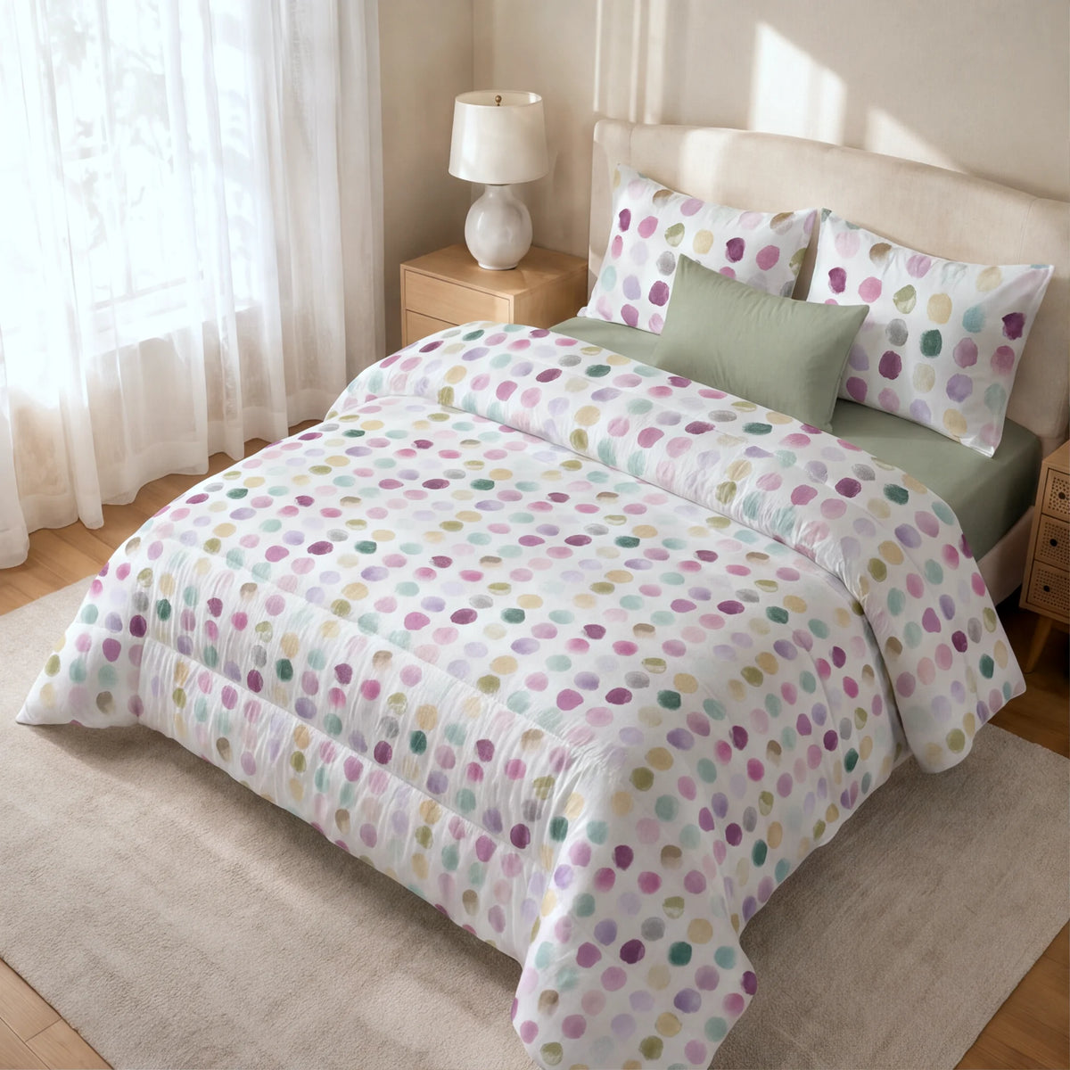 Edredón estampado acolchado Gari tacto suave