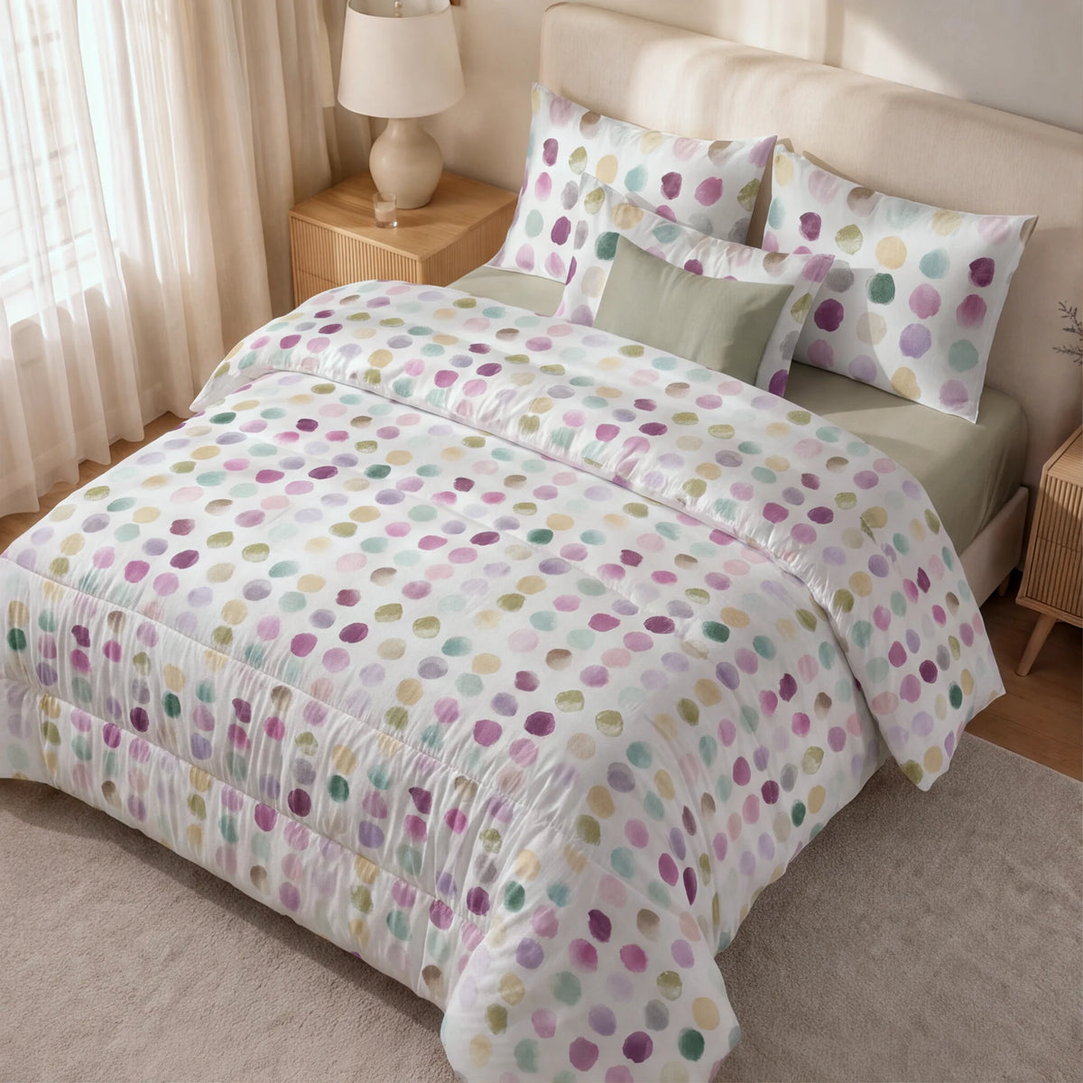 Edredón estampado acolchado Gari tacto suave