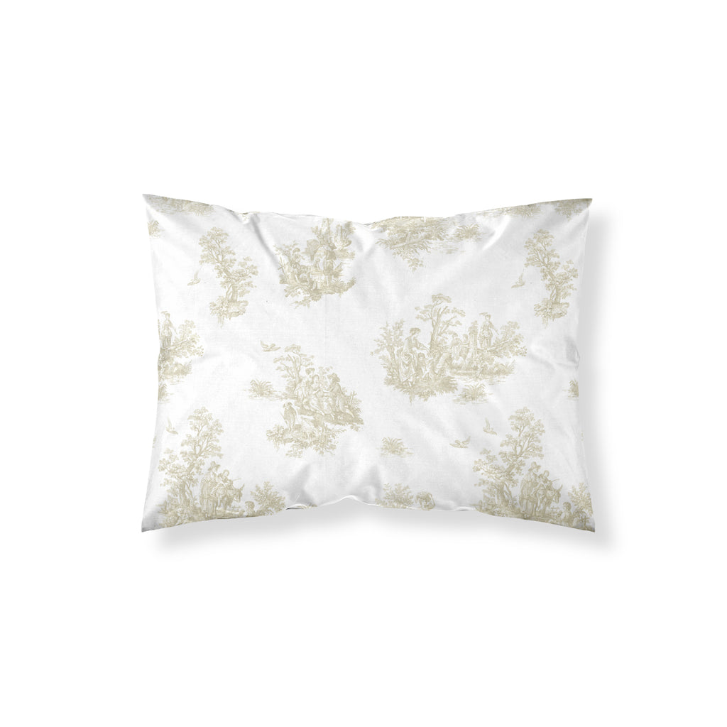 Taie d'oreiller Godella beige en percale 200 fils