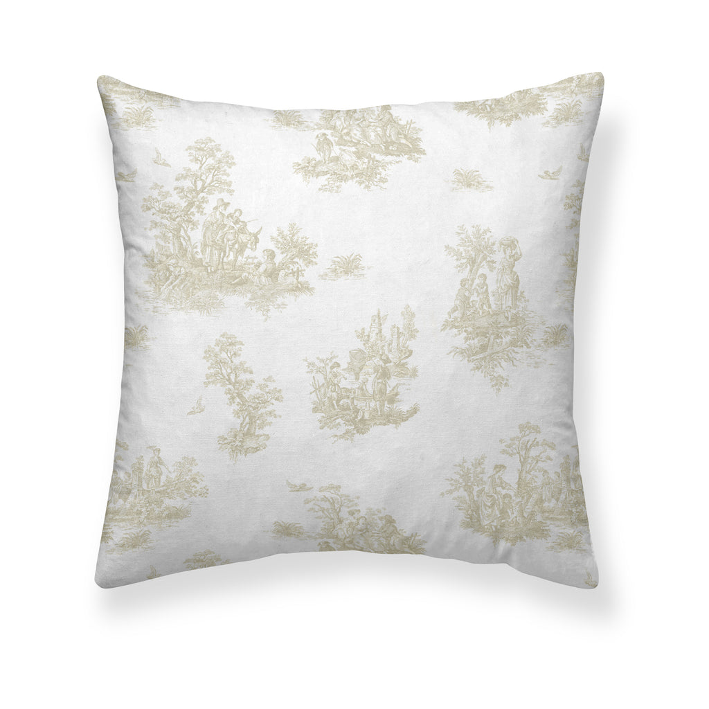 Taie d'oreiller Godella beige en percale 200 fils