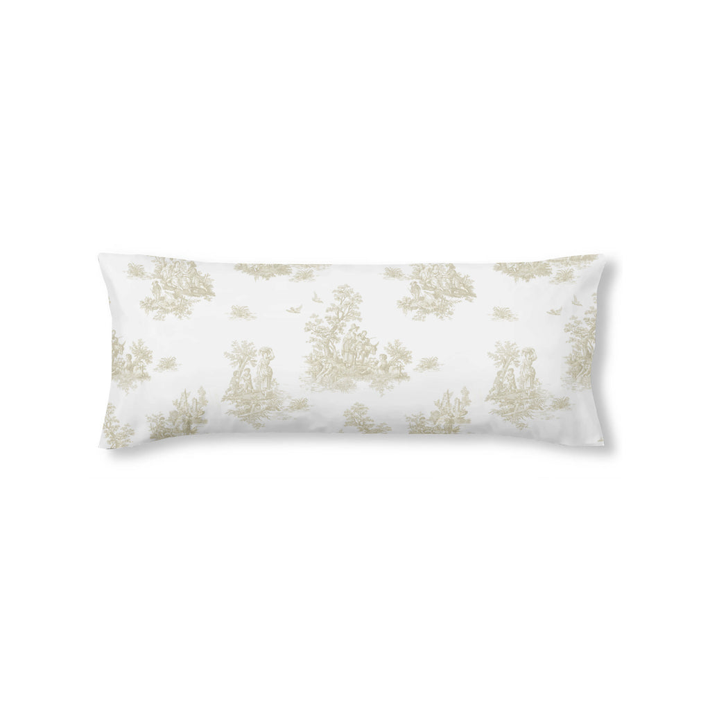 Taie d'oreiller Godella beige en percale 200 fils