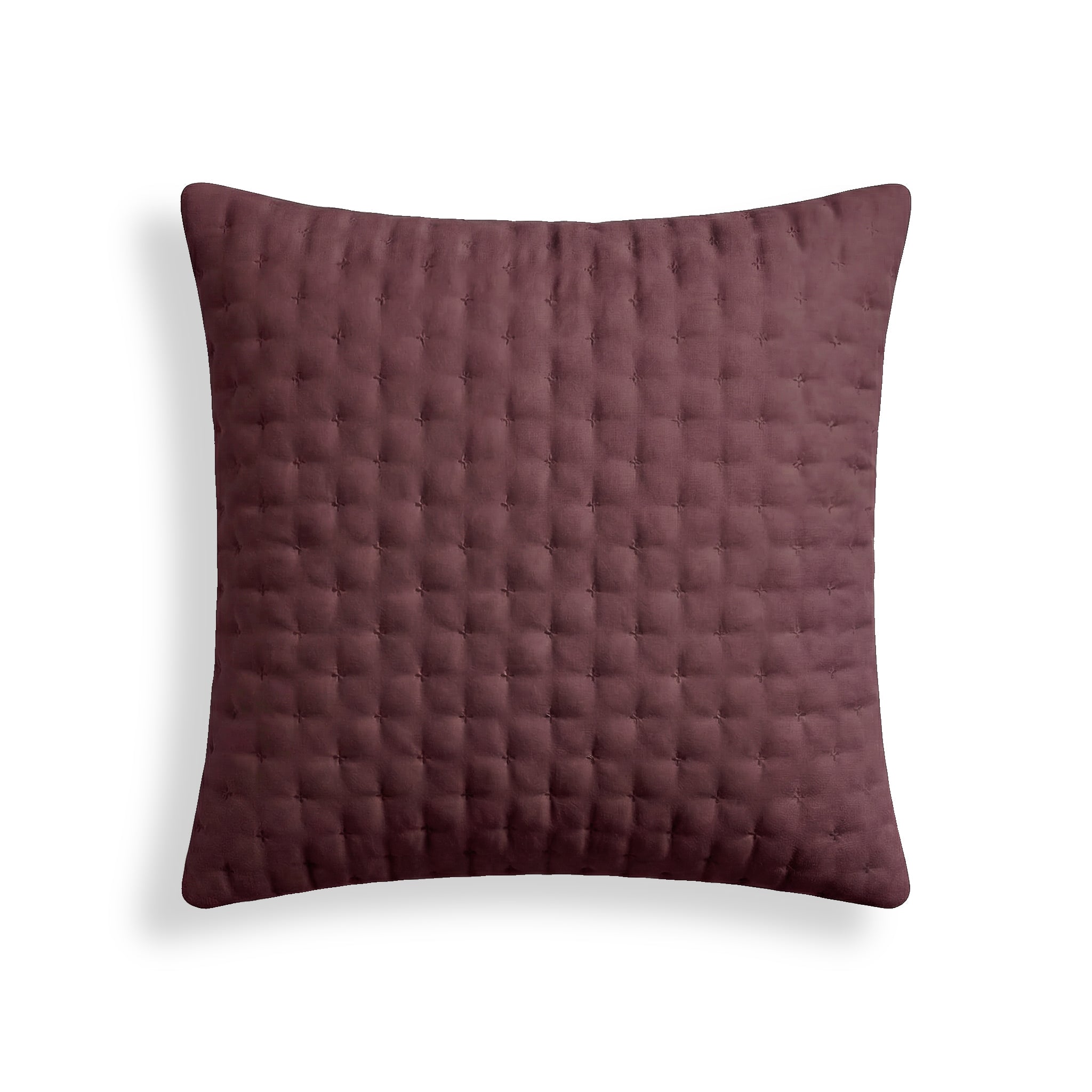 Plain quilted pillowcase, Burgundy, 65x65 cm