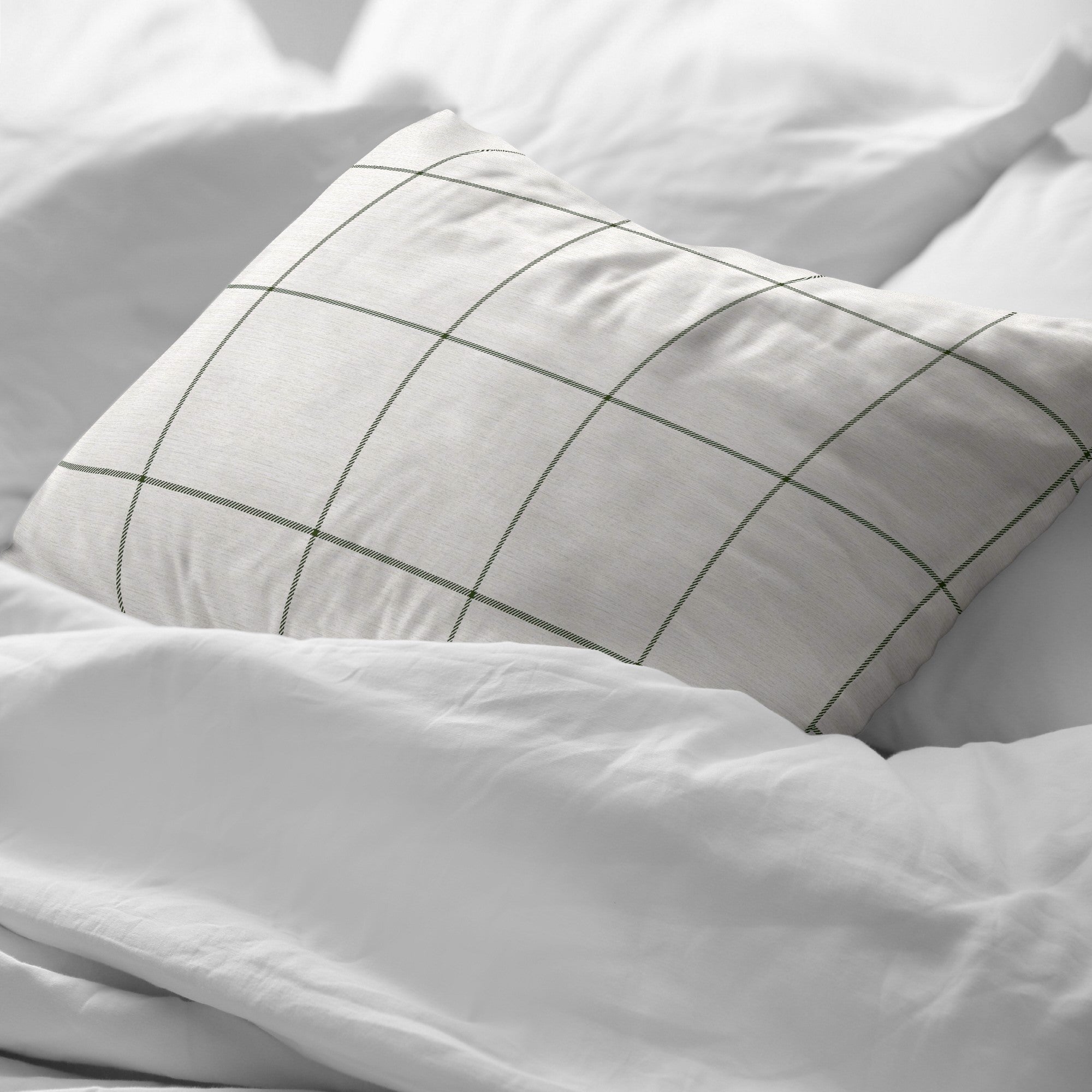 Green Windowpana Pillowcase