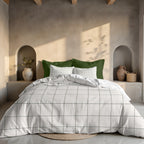 Duvet cover with Green Windowpana clicks
