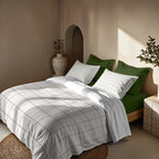 Duvet cover with Green Windowpana clicks