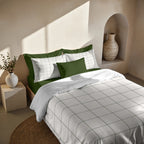 Duvet cover with Green Windowpana clicks
