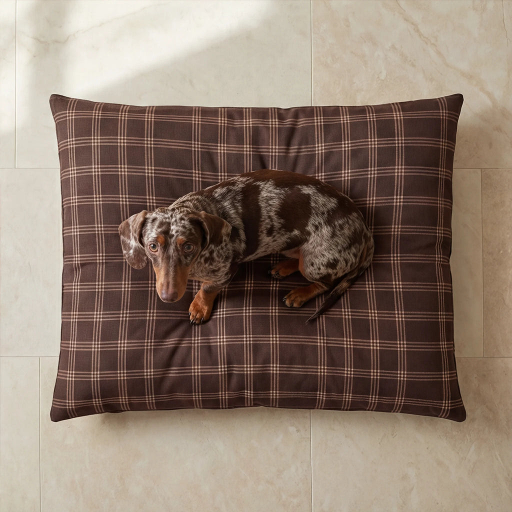 Gus stain-resistant pet bed with removable cover